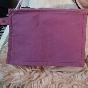 Authentic Hermès Pink Bora Bora Pouch Canvas Small Clutch Cosmetic Case